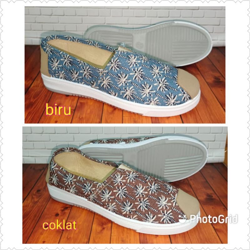 sepatu slip on bigboss wanita motif import asli original