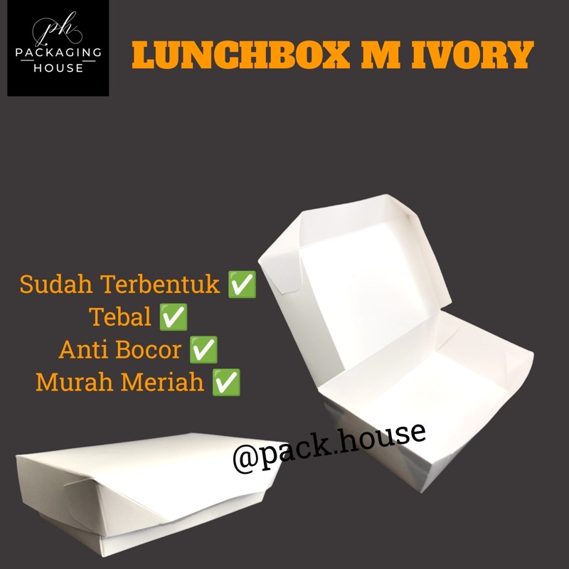 

PAPER LUNCHBOX IVORY M | LUNCHBOX AYAM GEPREK | LUNCHBOX EKONOMIS |