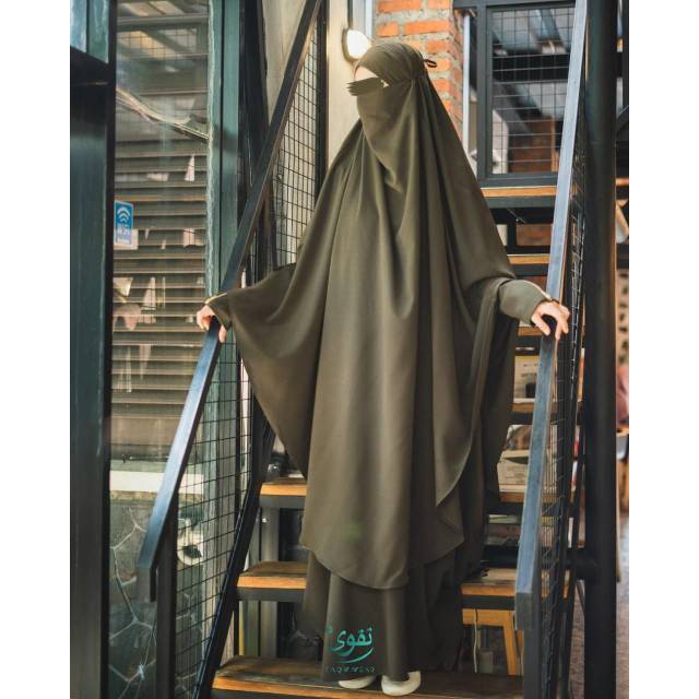 Set Arumi taqwawear / french khimar taqwa wear / set syari french khimar floor / gamis cadar niqab