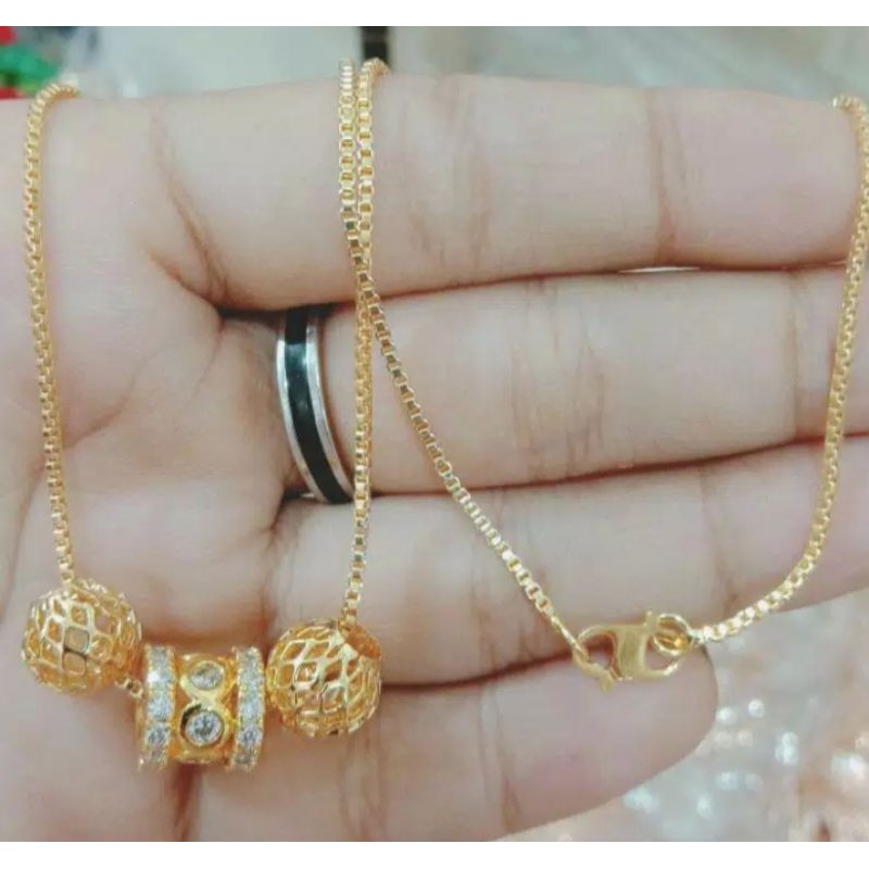 kalung dewasa+ liontin bola cantik/kalung xuping gold