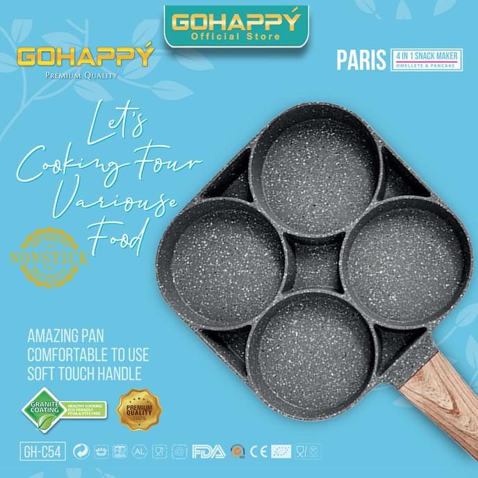 

OMELETTE PAN PARIS Gohappy GH-C54 Panci cetakan kue telur 4 in 1