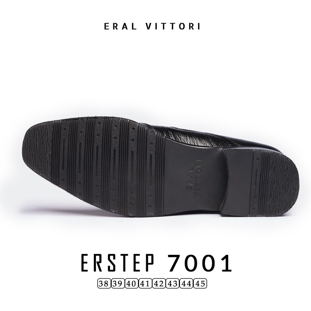 Eral Vittori - Erstep 7001 Sepatu Pantofel Kulit Formal Pria Kerja Kantor Hitam