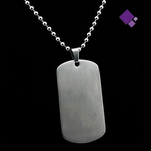 Naiveblue Kalung Rantai 316L Dengan Liontin Dog Tag Persegi Panjang Gaya Punk Untuk Pria / Wanita