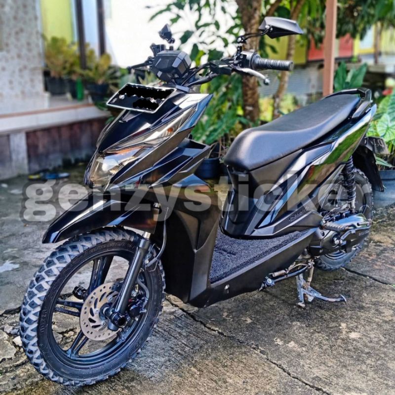 Sticker/skotlet hitam glossy sticker motor hitam mengkilat