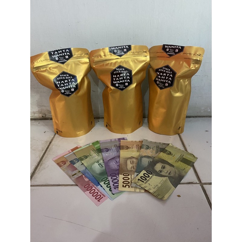 NEW BALAN Snack Berhadiah Uang Duit HARTA TAHTA WANITA STIK ROLL PANDAN ANTI ZONK
