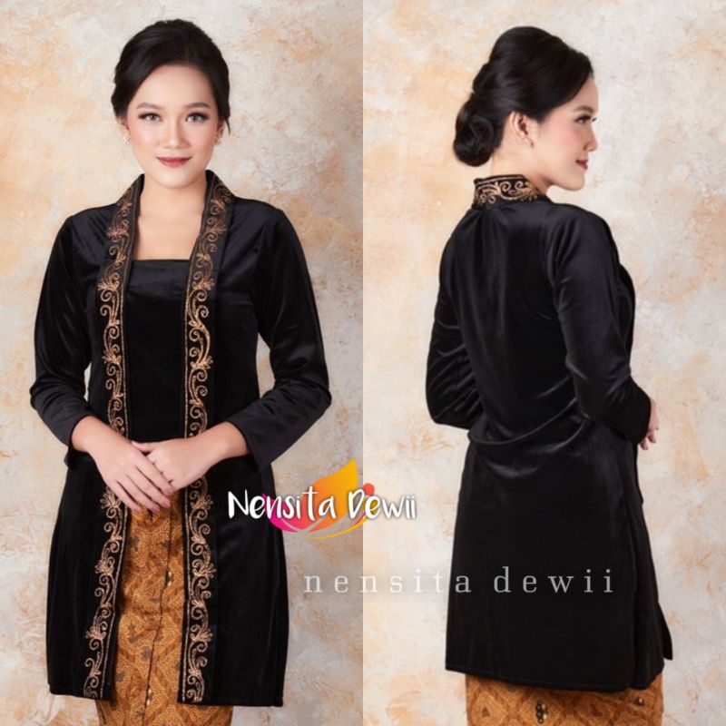 Kebaya Bludru Kutubaru - Bordir Cornelia / Panjang