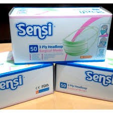 SENSI MASK HEADLOOP 1 BOX ISI 50PCS MASKER SENSI HIJAB