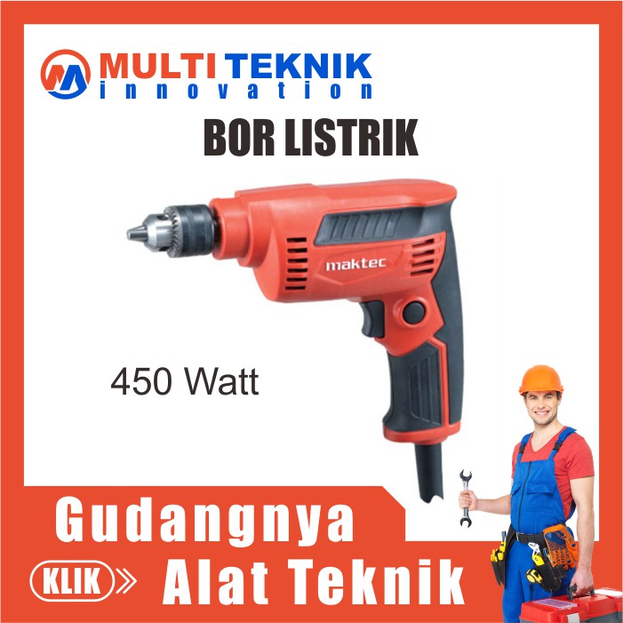 Bor Listrik Tangan Mesin Bor Listrik Maktec Set Satu Arah MT555