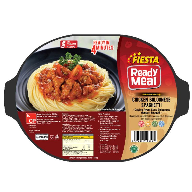 

FIESTA Siap Saji Pasta Bolognese / READY MEAL SPAGHETTI CHICKEN BOLOGNESE | Berat Bersig 320gr