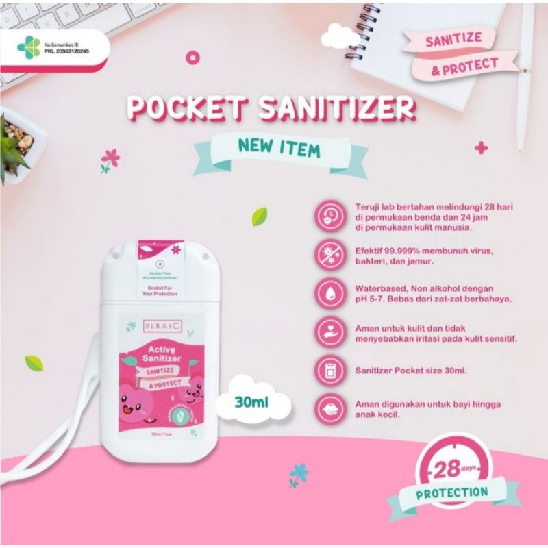 BERRY C POCKET SANITIZER 30 ML ( HAND SANITIZER)