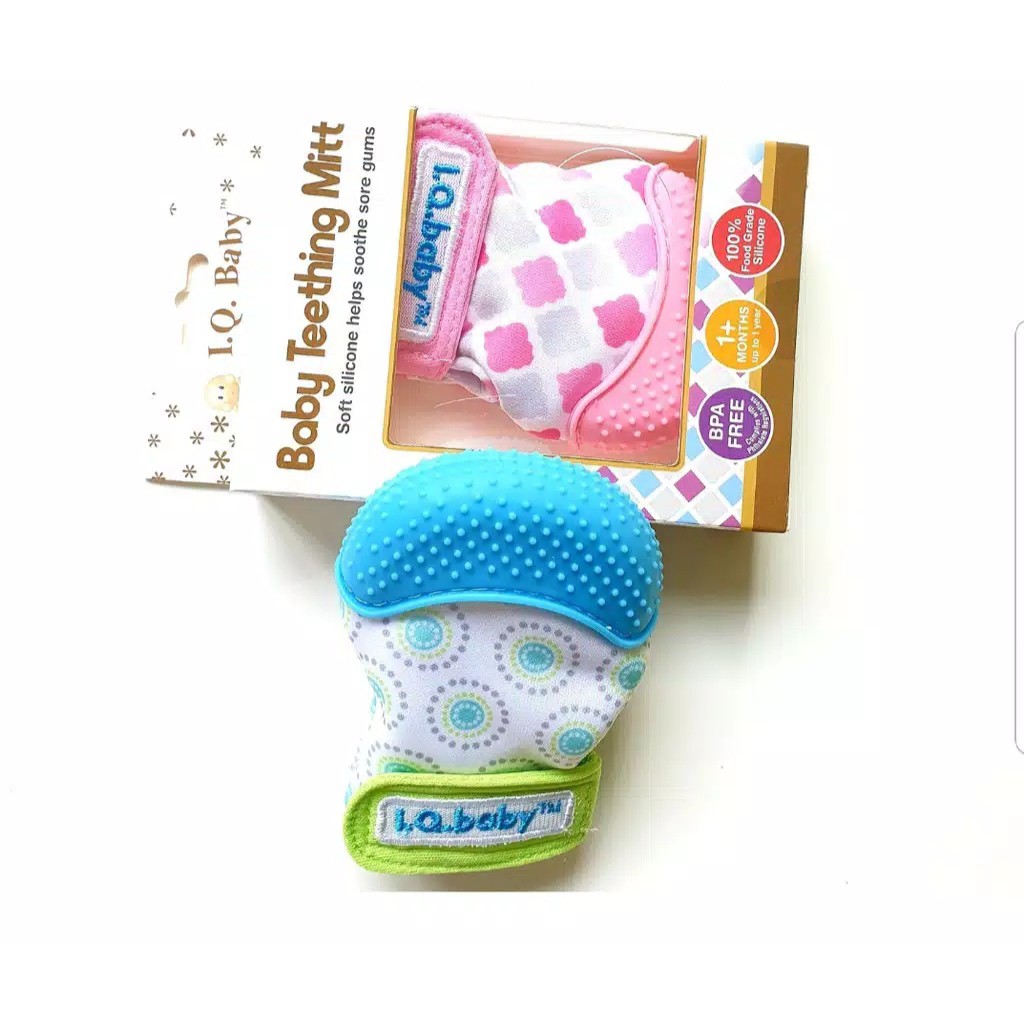 I.Q. BABY Soothing Teething Mitten/Silicone Teether Mitten With Adjust