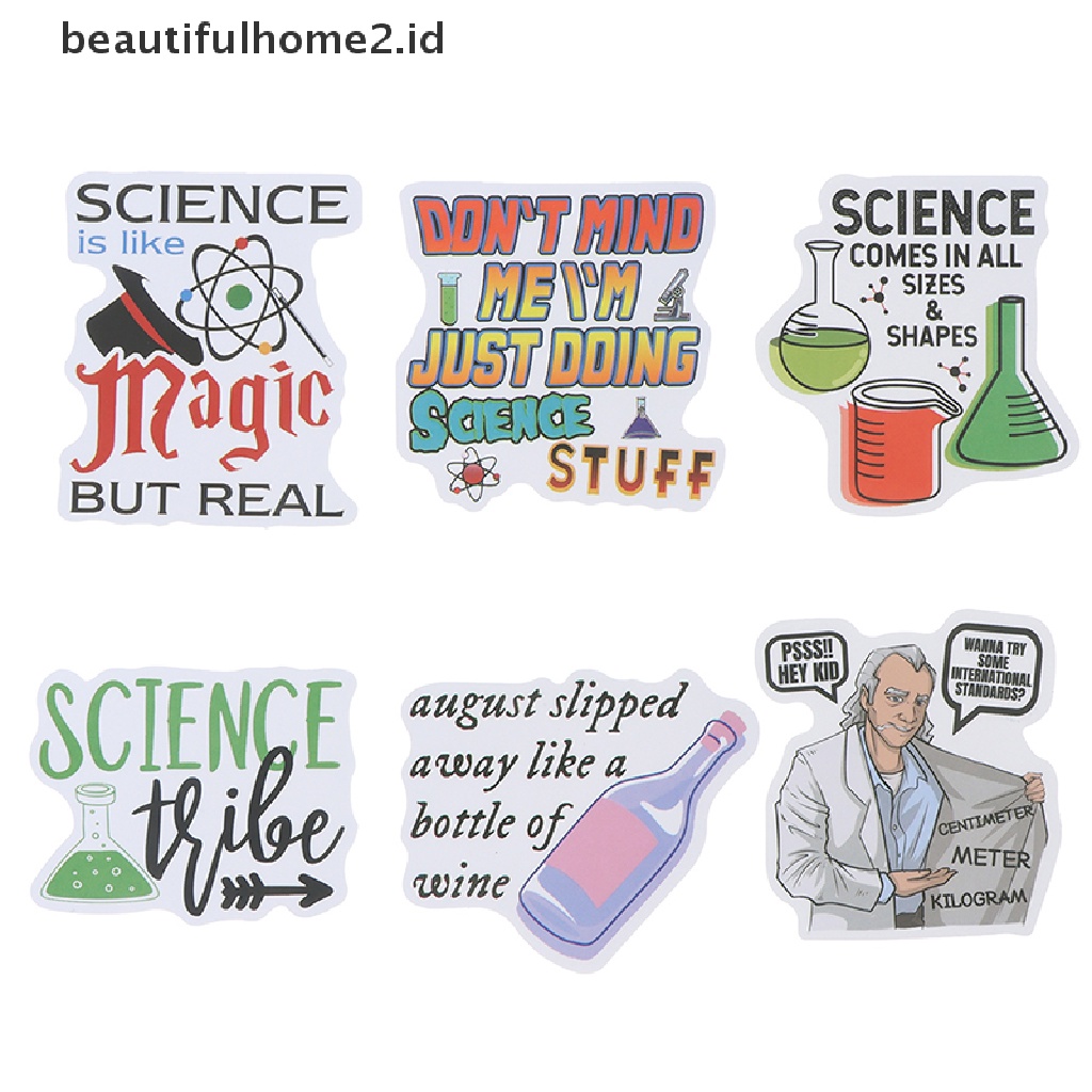 (Beautifulhome2.Id) 50pcs Stiker Laboratorium Kimia Untuk Laptop / Handphone / Skateboard / Koper