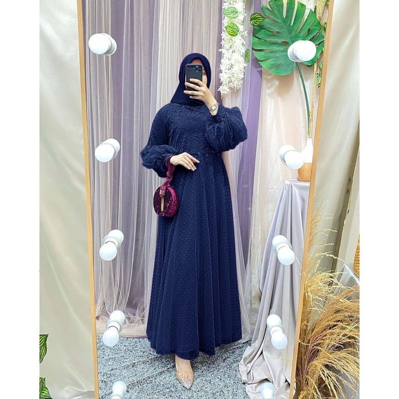 O2 Fashion / Maxi salsa longdress / bisa cod / gamis tile brukat model terbaru