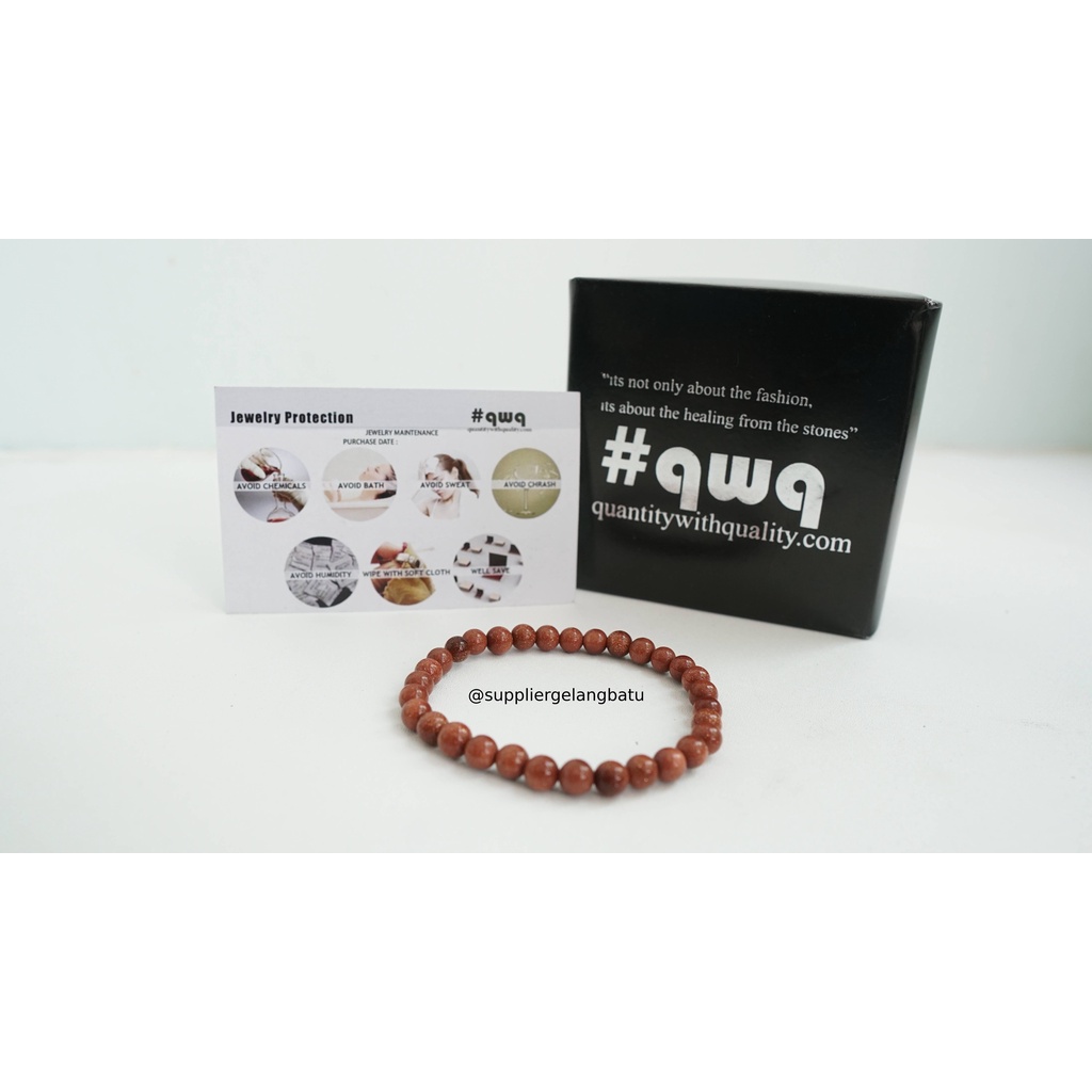 gelang tangan pasir emas coklat batu alam akik gold sand stone brown