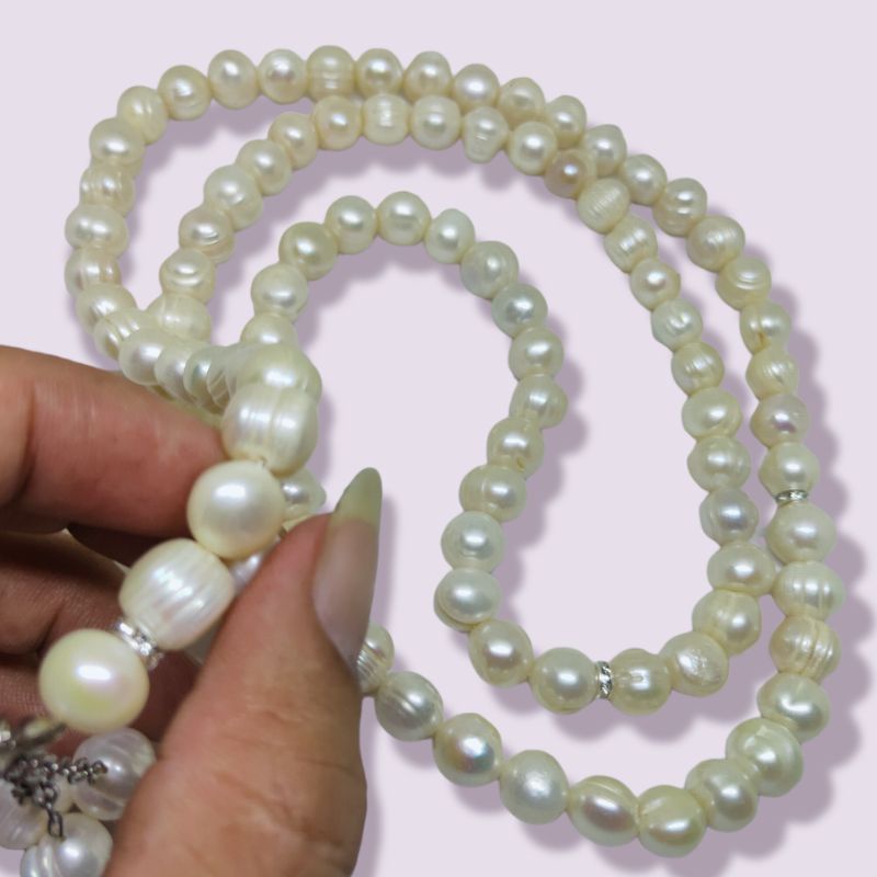 TASBIH MUTIARA AIR TAWAR ORIGINAL 99BUTIR