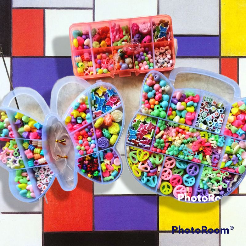 MAINAN ANAK EDUKASI BOX CREATIFE RONCE MERONCE KREASI MAINAN KERAJINAN TANGAN BUAT GELANG KALUNG ANA