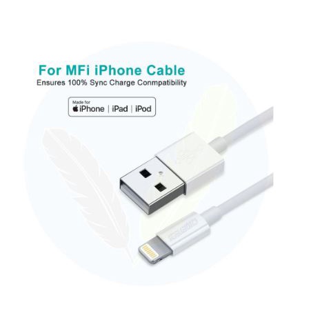 Cable usb A to lighnting choetech MFI sync charge 2.4A 1.2m for iphone ipad ipod ip0026-12 ip-0026