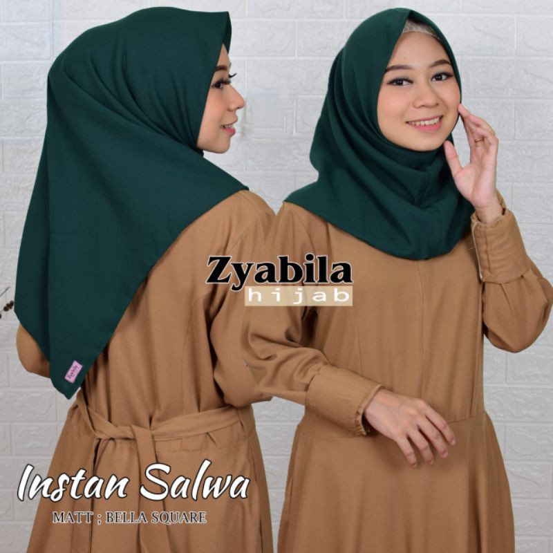 JILBAB Instan salwa PREMIUM 2 lapis bahan Bella POLIKOTON  5 pcs FREE scuba 1pcs