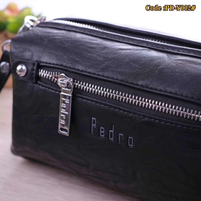 Handbag pedro Y002 / clutch pria dan wanita tali pendek Import murah