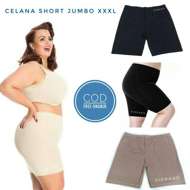 Jumbo 3L- 4L Legging Short Wanita Celana Dalaman Pendek Big Size XXXL Celana Cewek Big Size