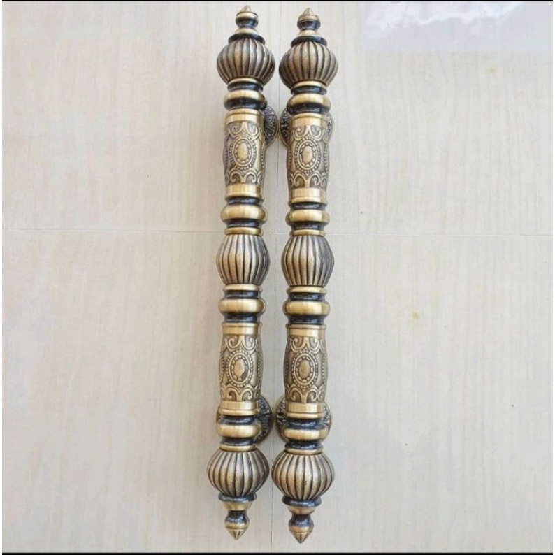 Hendel / tarikan pintu Kuningan panjang 44 cm model labu