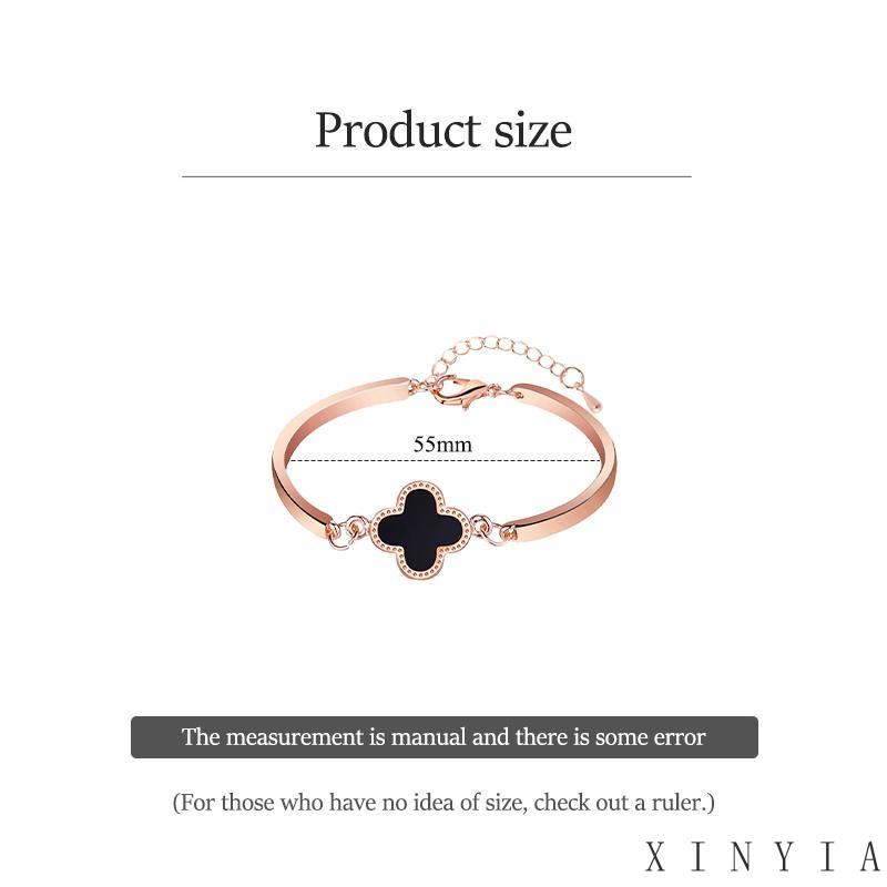 Xia.id Gelang Tangan Wanita Desain Daun Clover Simple