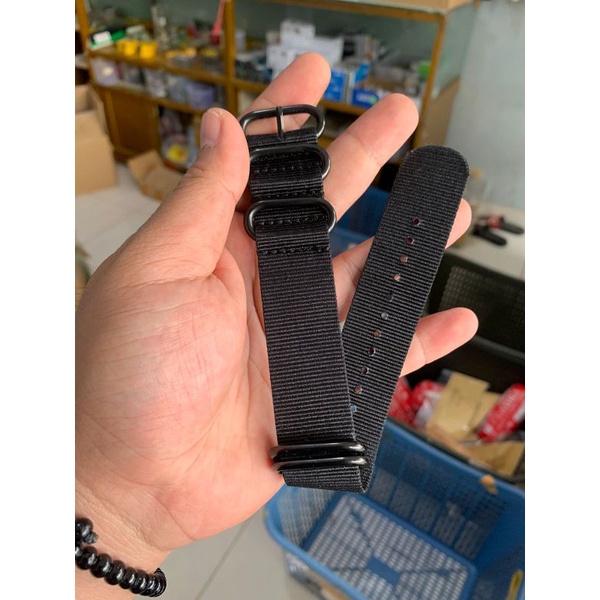 Strap Tali Jam Tangan Nato Zulu kanvas Hitam 24MM