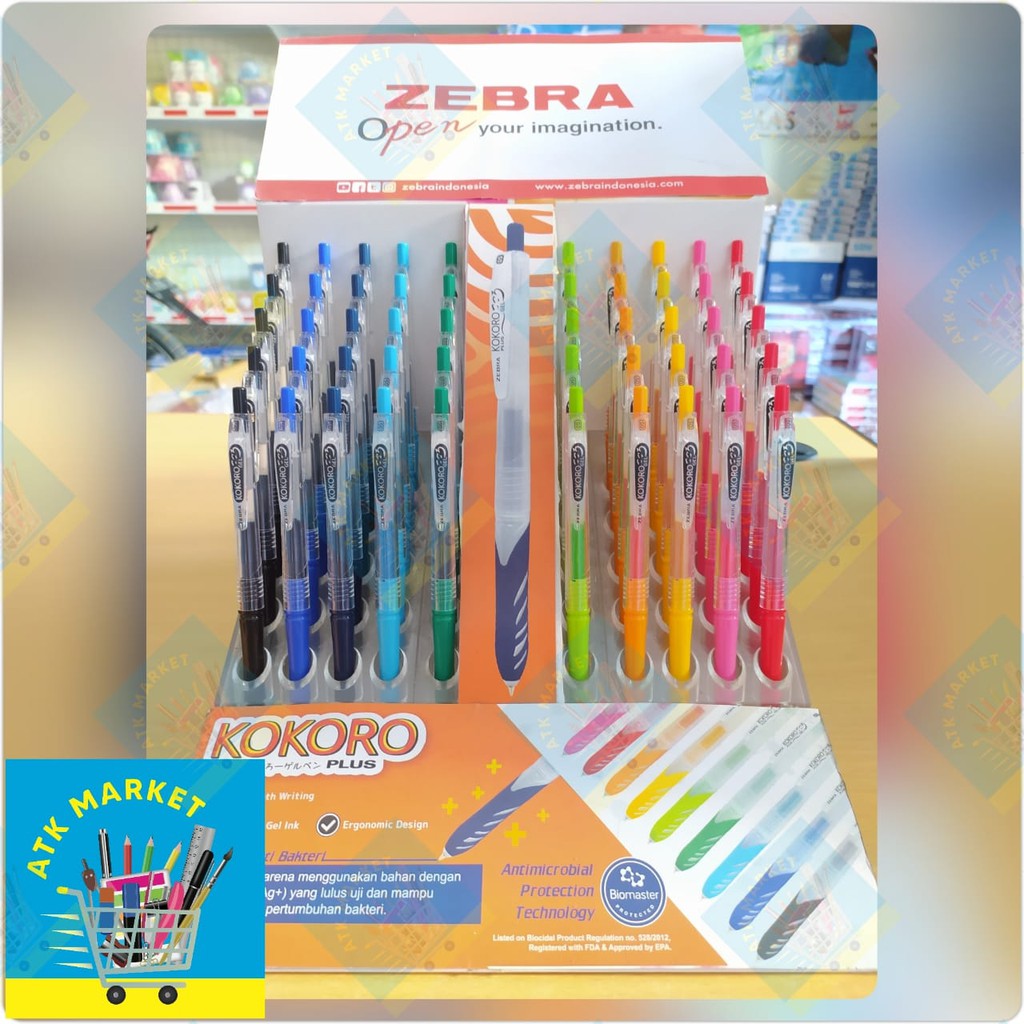 

Pulpen / Bolpen / Ballpoint Zebra Kokoro warna 0,5 (10 warna)