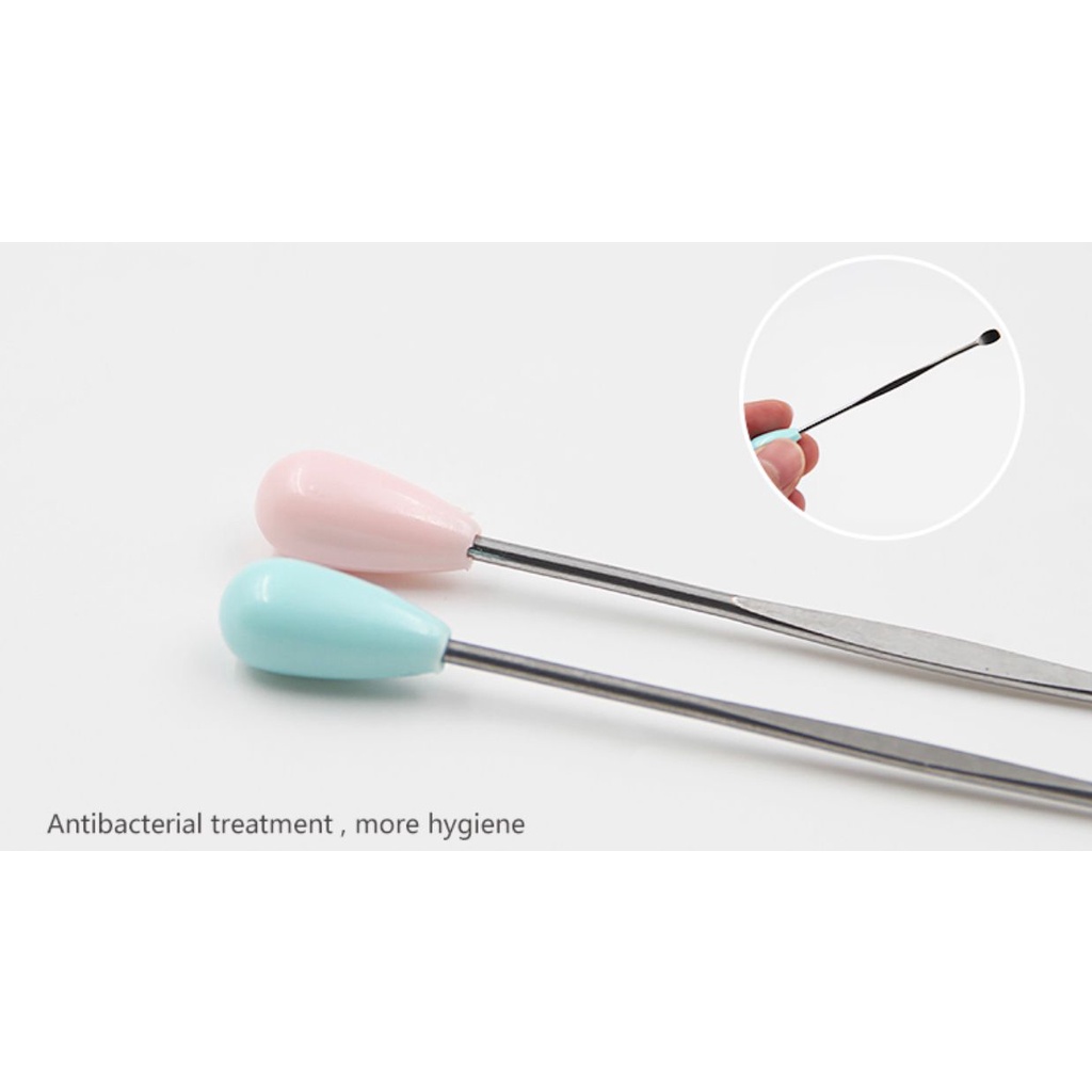 KOREK KUPING PEGANGAN DROP HANDLE DROP PEMBERSIH TELINGA COTTON BUD STAINLESS ALL VARIANT