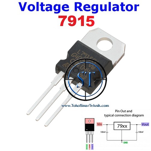 L7915 7915 L7915CV Negative Voltage Regulator Penstabil 15V 1.5A