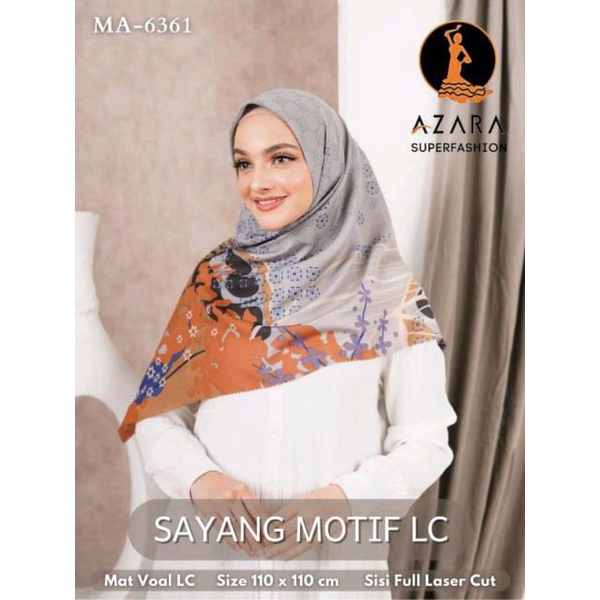 GROSIR HIJAB SEGI EMPAT SAYANG MOTIF LASER CUT AZARA MOTIF