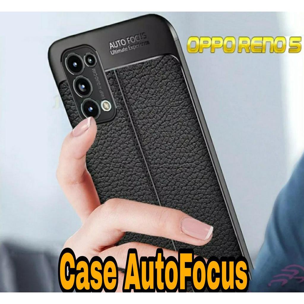 Case Oppo Reno 5 Auto Focus SoftCase Leather Exellent New Edition