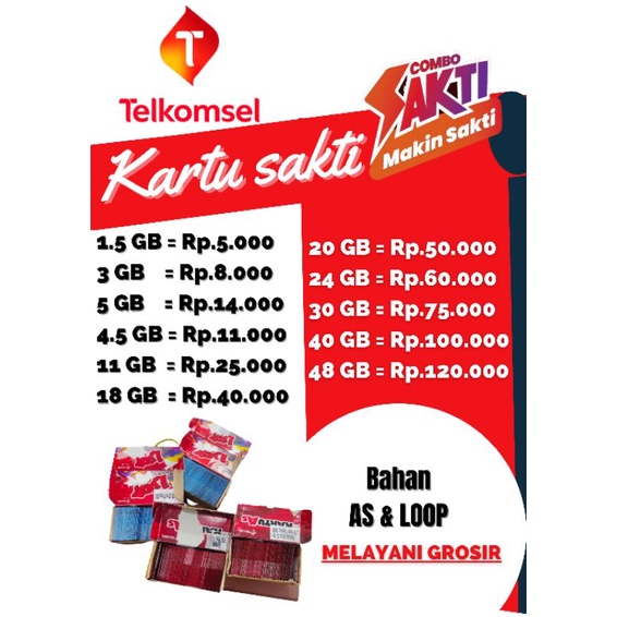 KARTU SAKTI  20GB 50 RIBU & 30GB 75 RB