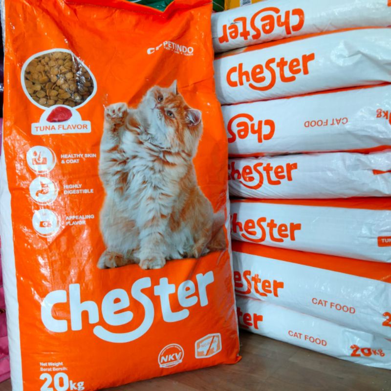 grab gojek makanan kucing chester 20 kg rasa tuna flavour chester