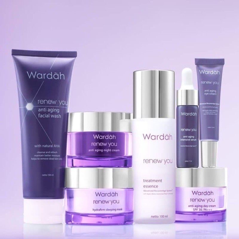 Wardah Renew You Paket   A (5 ITEM - D/N 30 - F/W - SERUM - TREATMENT 100 )