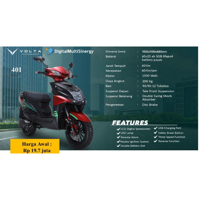 Volta 401 Sepeda Motor Listrik Dealer Resmi