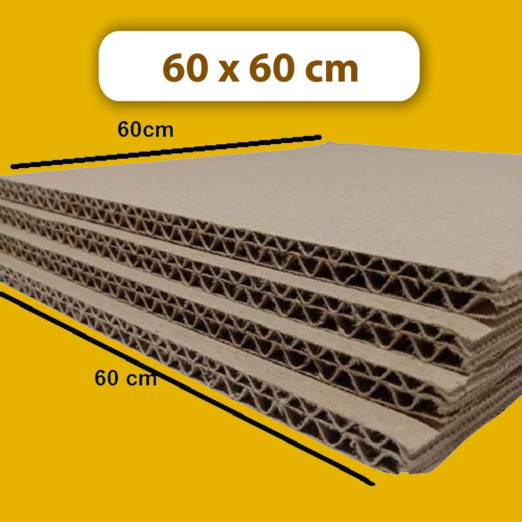 

{ISI 5 pcs} Lembaran Kardus Dus Box Packing Packaging Double Wall 60x60 cm Baru