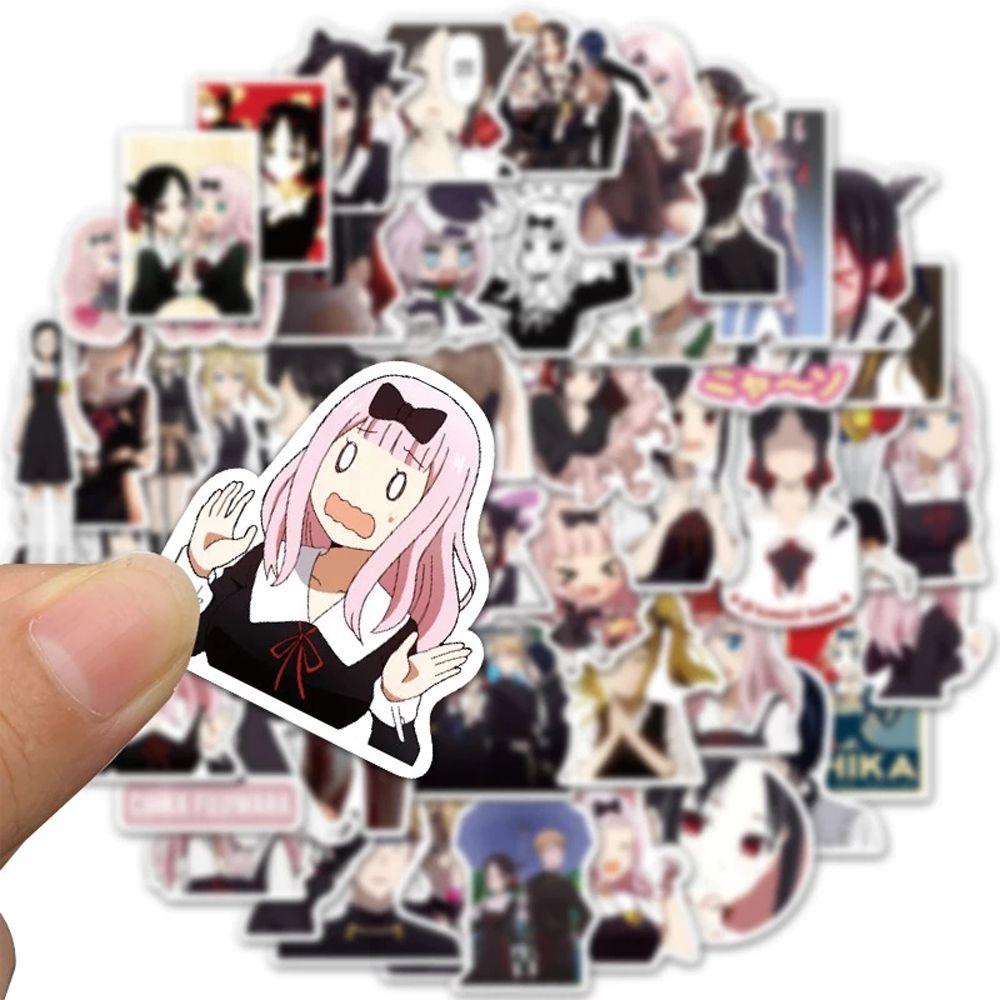 Mxbeauty Kaguya-sama: Love Is War Stiker Decals Mainan Anak Lucu Perekat Diri Alat Tulis Stiker Bagasi Stiker Kartun Ponsel Dekorasi Skateboard Stiker Graffiti Stiker