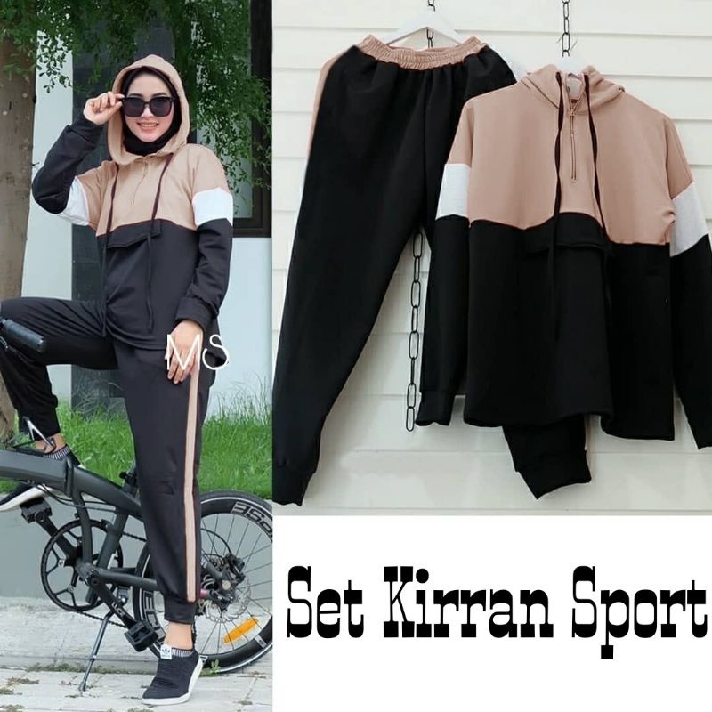 Set Kirran Sport Jumbo / Setelan wanita oversize fit to XXL XXXL/ set training olahraga wanita Korean style