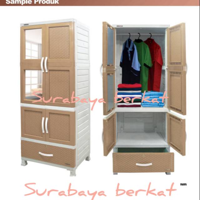 Lemari plastik napolly gantungan rotan series
