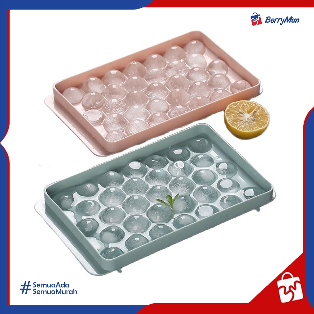 Ice Cube Tray Bulat - Cetakan Es Batu Jelly Puding Coklat isi 33