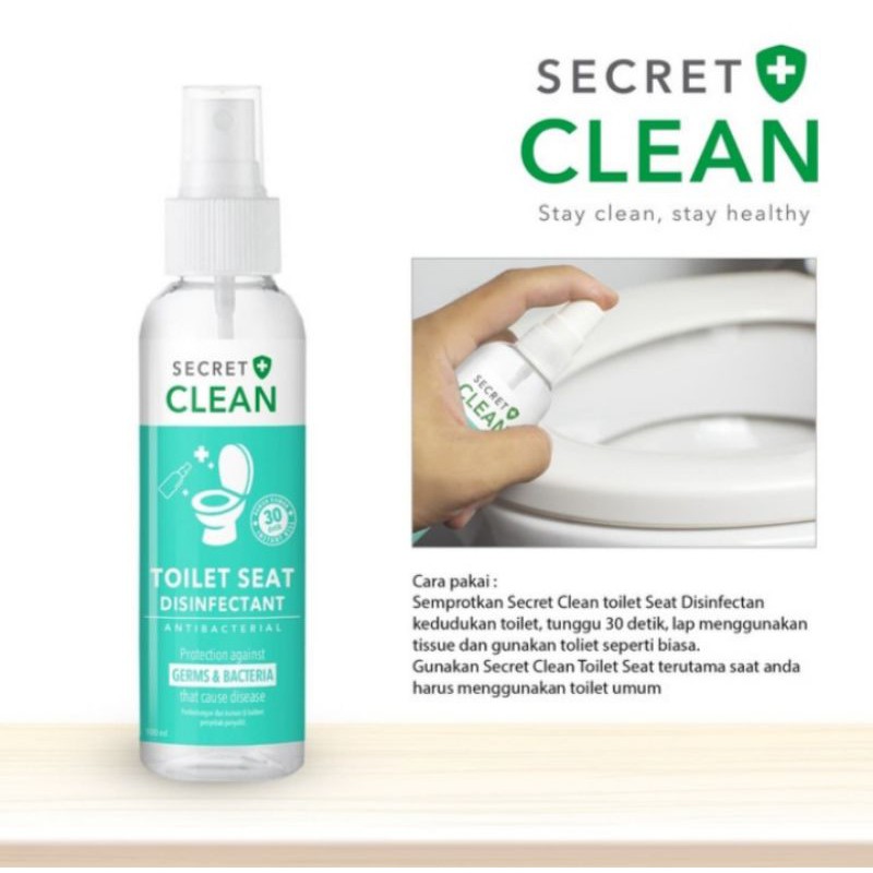 Toilet Seat Disinfectant Antiseptic &amp; Antibacterial Secret Clean 100ml