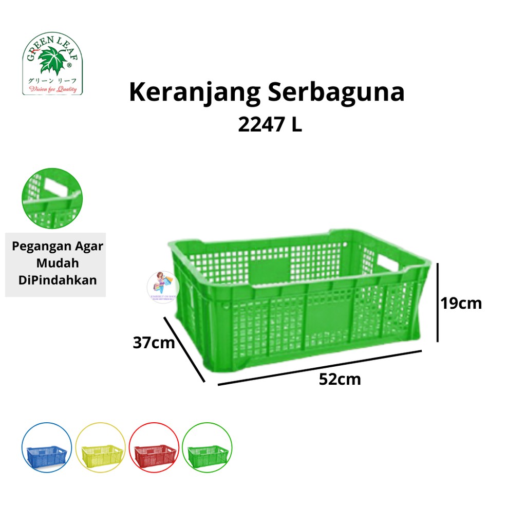 Keranjang Industri Container Box 2247 L Green Leaf