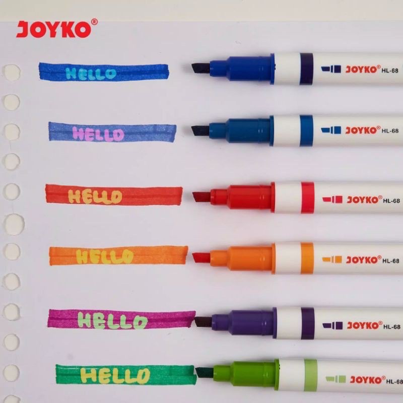 ( Set 6 Pen ) JOYKO MAGICAL HIGHLIGHTER DUAL TIP - PENANDA BEWARNA HL 68-6 COLOR CHANGE DUAL TIP