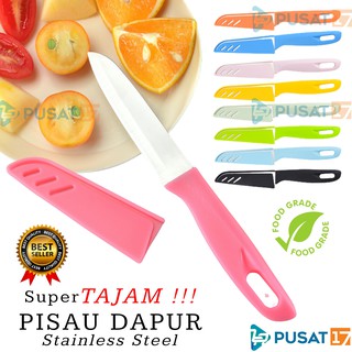 Jual Pisau Dapur Stainless Pisau Sayur Kupas Buah Pisau Sarung Warna