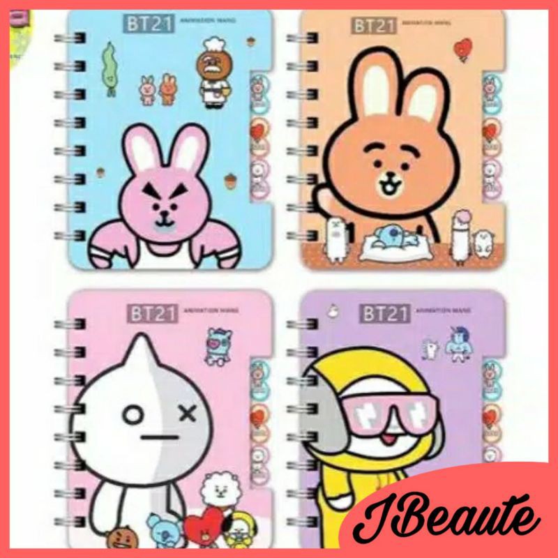 

IMPORT note spiral buku tulis BTS BT21 diary karakter