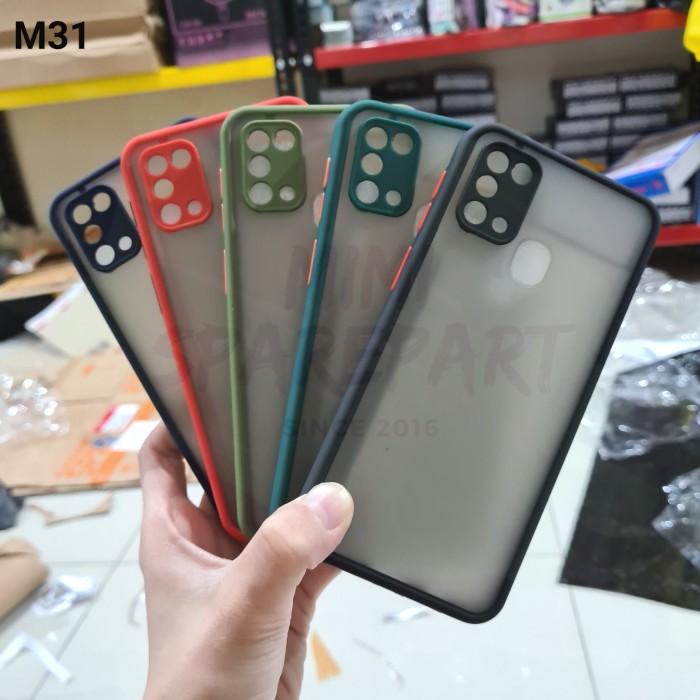 (C O D) Case HP Samsung M31 Dove Kamera Matte Transparan Slim Fuze Macaron Kondom