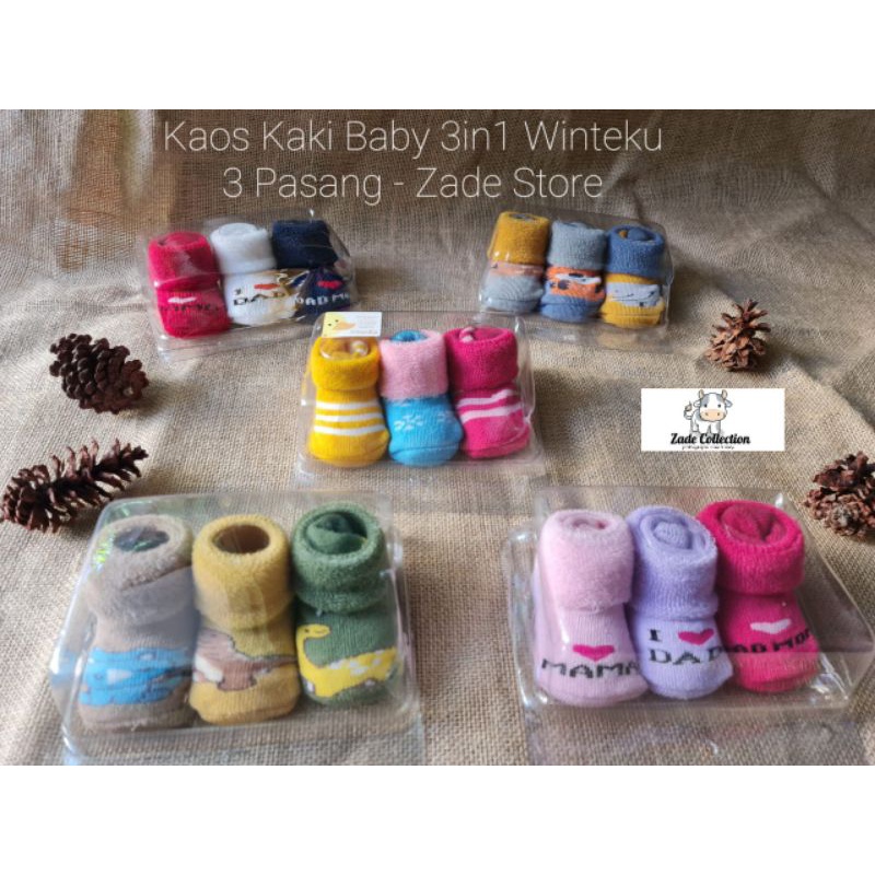 Kaos Kaki Baby Premium WINTEKU Kaos Kaki Bayi Perempuan Kaos Kaki Bayi Laki-Laki Motif - Zade Store