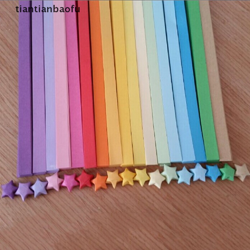 (Tianbaofu) Kertas Origami Lipat Bentuk Bintang Warna Warni