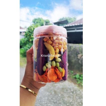 

M-ENY> ✪> KERIPIK SAYUR MIX TOPLES 800 ML(wortel,buncis,edamame (kedelai jepang),white talas,purple potatoes,honey potatoes,kentang) ||kekinian>